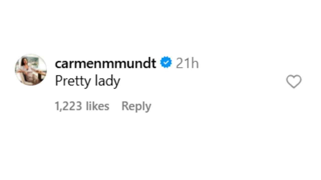Snapshot of Carmen Montero Mundt's reaction to Rebecca Donaldson's post...Credits-Instagram